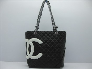 AAA Chanel Medium CC Handbags 25168 Black-White On Sale